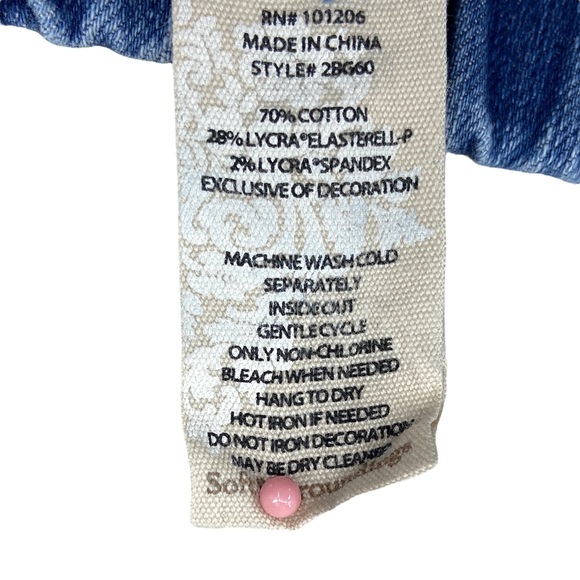 SOFT SURROUNDINGS Ankle Jeans Geometric Chambray, Pull On - Picture 8 of 8